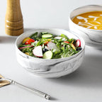 MALACASA Large Soup Bowls Set, 44 OZ Salad Bowl Cereal Bowl Set of 2, Marble - Image 4