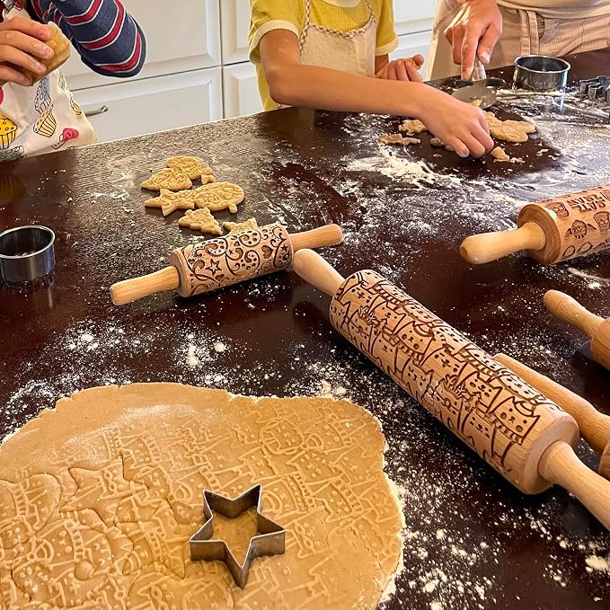 MOSS ROSE Embossed Rolling Pin for Ceramic. Clay Roller and Ceramic Stamp for - Image 3