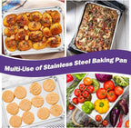 TeamFar Toaster Oven Pan Set of 2, Stainless Steel Toaster Oven Baking Tray - Image 4
