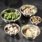 WHYSKO Stainless Steel Mixing Bowl Set, 10 Piece Stainless Steel Mixing Bowls - Image 4