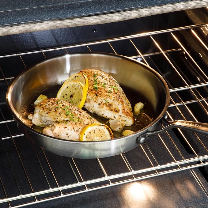 Babish 10-Inch Tri-Ply Stainless Steel Frying Pan - Image 2