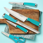 Hampton Forge Epicure True Aqua Knife Block Set, 15 Piece - Image 6