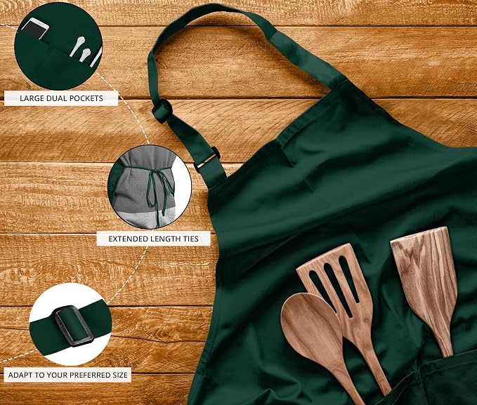 Utopia Kitchen 10 Pack Bib Apron Adjustable - Image 4