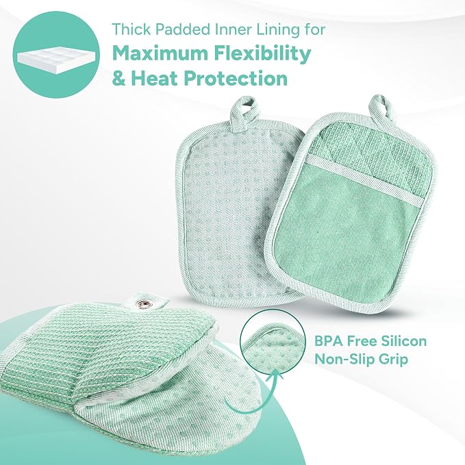 Casa Platino Heat Resistant Oven Mitts & Pot Holders, 4-Piece – Oven Mitt - Image 3
