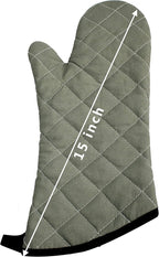 ARCLIBER Oven Mitts Heat Fire Resistant Oven Mitts 425 ° F, Quilted Terry Cloth - Image 6