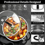 E-far 12 Quart Stock Pot, Stainless Steel Pot - Image 4