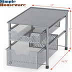 Simple Houseware Stackable 2 Tier Sliding Basket Organizer Drawer - Image 3