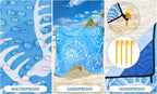 WIWIGO Beach Blanket Waterproof Sandproof Beach Mat 79" X 83"/10'x9'for 2-8 - Image 3
