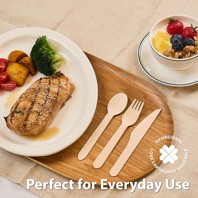Wooden Cutlery Variety Pack 360pcs | 100% Natural Birch Wood Disposable - Image 6