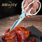AWinjoy Heavy Duty Sharp Kitchen Scissors, Dishwasher Safe, Cooking Shears - Image 4