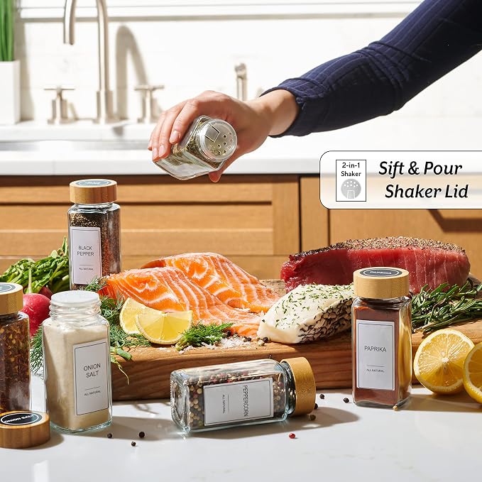 24-Piece Spice Jars Set by Le'raze: Glass Jars - Image 2