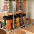 Simple Houseware 2-Tier Spice Rack Slide Out Wire Basket Drawer Organizer by SimpleHouseware