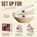 Superbaking 2 pcs Banneton Bread Proofing Basket, Sourdough Starter Kit - Image 8