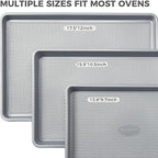 HONGBAKE Naturally Non Toxic Baking Sheet Pan Set of 3, Heavy Duty Aluminized - Image 6