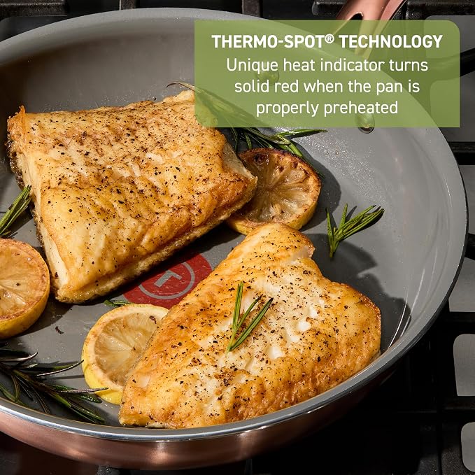 T-fal Preserve Ceramic, Non stick Cookware Set 13-Piece, Oven & Broiler Safe up - Image 6