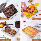 LIANYU Baking Pan Set of 2, 12⅓ x 9¾ x 2 Inch Cake Lasagna Brownies Casseroles - Image 6