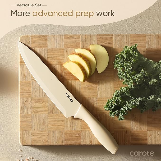 CAROTE Knife Set, 12 Pieces Kitchen Knife Set, 6 Stainless Steel Knives - Image 6