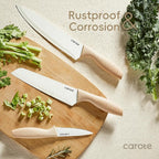 CAROTE 12PCS Knife set with Blade Guards, Granite Nonstick Ceramic Coating - Image 4