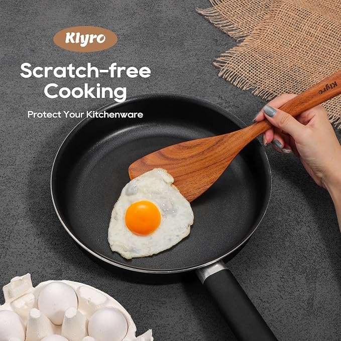 KLYRO Wooden Spoons for Cooking, Nonstick Kitchen Utensils Set - Image 4