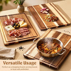Acacia Wood XL Cutting Board for Kitchen, Large Cutting Board 17.1 × 12.8 - Image 5