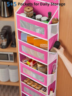 JARLINK 2 Pack Over The Door Organizer Storage, 5 Shelf Hanging Door Organizer - Image 5