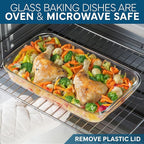 COOK WITH COLOR 8-Piece Deep Glass Baking Dish Set with Plastic Lids – - Image 6