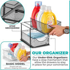 Sorbus 2 Sets of 2 Tier Metal Under Sink Organizer - Image 4