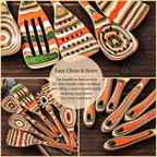 Gudamaye Pakkawood 7-Piece Red Wooden Cooking Utensils, Wooden Spoons - Image 5