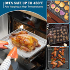 E-far Baking Sheet with Wire Rack, Large Stainless Steel Cookie Sheets Pan & - Image 5