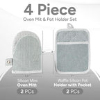 Casa Platino Heat Resistant Oven Mitts & Potholders, 4-Piece – Oven Mitt and - Image 2