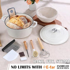 E-far Enameled Dutch Oven Pot for Bread Baking, 6QT Enameled Cast Iron Cookware - Image 7