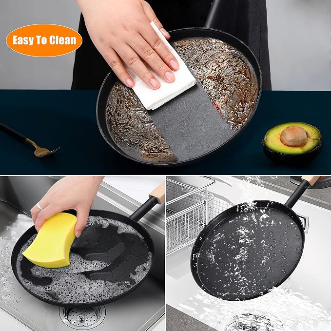 bodkar 8-inch Frying Pan Skillet Flat Crepe Pan, Lightweight Grill Pan - Image 7