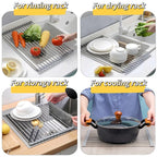 Roll Up Dish Drying Rack, 17.7" x 11.8" Over The Sink Dish Drying Rack - Image 5