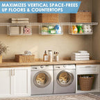 23.62” Extra-Long Under-Shelf Hanging Laundry Basket Organizer, Fits Wire - Image 6
