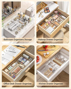 KEMETHY 25 PCS Plastic Drawer Organizers Set, 4 Sizes Vanity Organizer - Image 4