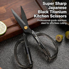 Kitchen Shears Scissors&Sharp Scissors, ARCHIKING 7.7inch Black Titanium Plated - Image 3