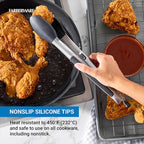 Farberware Silicone-Tipped Locking Kitchen Tongs – Heat Resistant, Nonstick Safe - Image 4