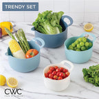 COOK WITH COLOR Nesting Plastic Mixing Bowl Set with Pour Spouts and Handles - Image 6