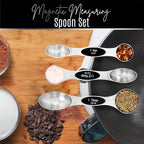 Nextop Stainless Steel Magnetic Measuring Spoons Set – 9 Pieces Dual-Sided - Image 8