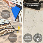 WIWIGO Beach Blanket Waterproof Sandproof Beach Mat 79" X 83"/10'x9'for 2-8 - Image 3