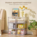Vtopmart 4 Pack 18QT Clear Stackable Storage Drawers, Easily Assemble Closet - Image 4