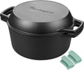 VORRINGARD Pre-seasoned Cast Iron Double Dutch Oven Pot by Unknown