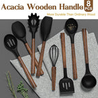 Silicone Cooking Utensil Set, Umite Chef 8-Piece Kitchen Utensils Set - Image 2