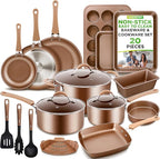 NutriChef 20-Piece Pots and Pans Set Non Stick – Induction Cookware Set by NutriChef%E2%84%A2Kitchen