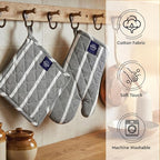 Encasa XO Heat Resistant 100% Cotton Oven Glove & Potholder Set - Image 3