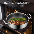 LOLYKITCH 5 QT Hybrid Ceramic Non Stick Tri-Ply Stainless Steel Sauté Pan - Image 5