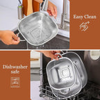 E-far 4QT Square Stainless Steel Colander - Image 5