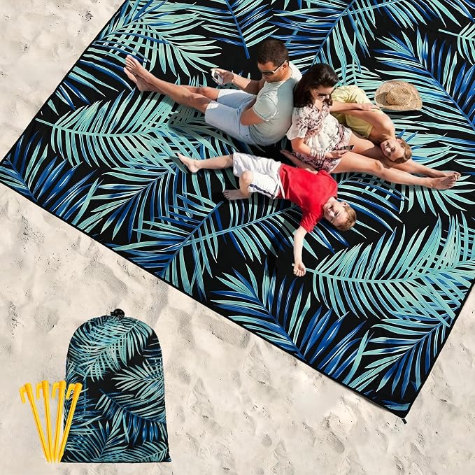 HIHOHO Beach Blanket Waterproof Sandproof Extra Large Beach Mat 79" X - Image 6