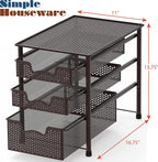 Simple Houseware Stackable 3 Tier Sliding Basket Organizer Drawer - Image 3