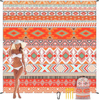 WIWIGO Beach Blanket Waterproof Sandproof Beach Mat 79" X 83"/10'x9'for 2-8 by WIWIGO